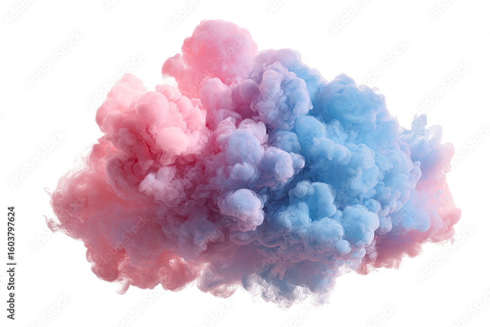 Obraz premium Pink and Blue Smoke Cloud on Transparent Background