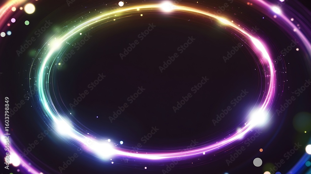 Obraz premium Colorful glowing circular frame