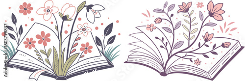 Open the Spring floral book design.