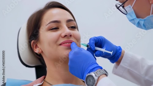 Lip Fillers Injection Procedure: Beauty Treatment Close-up