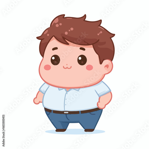 cute chubby adult male vector image 