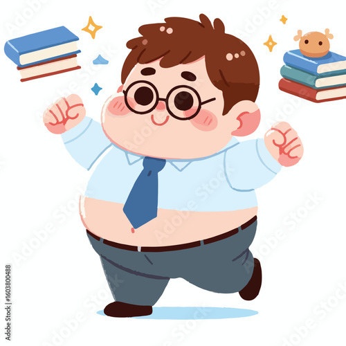 cute chubby adult male vector image 
