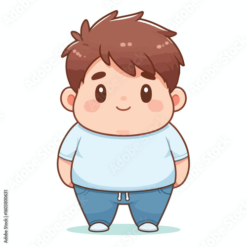 cute chubby adult male vector image 