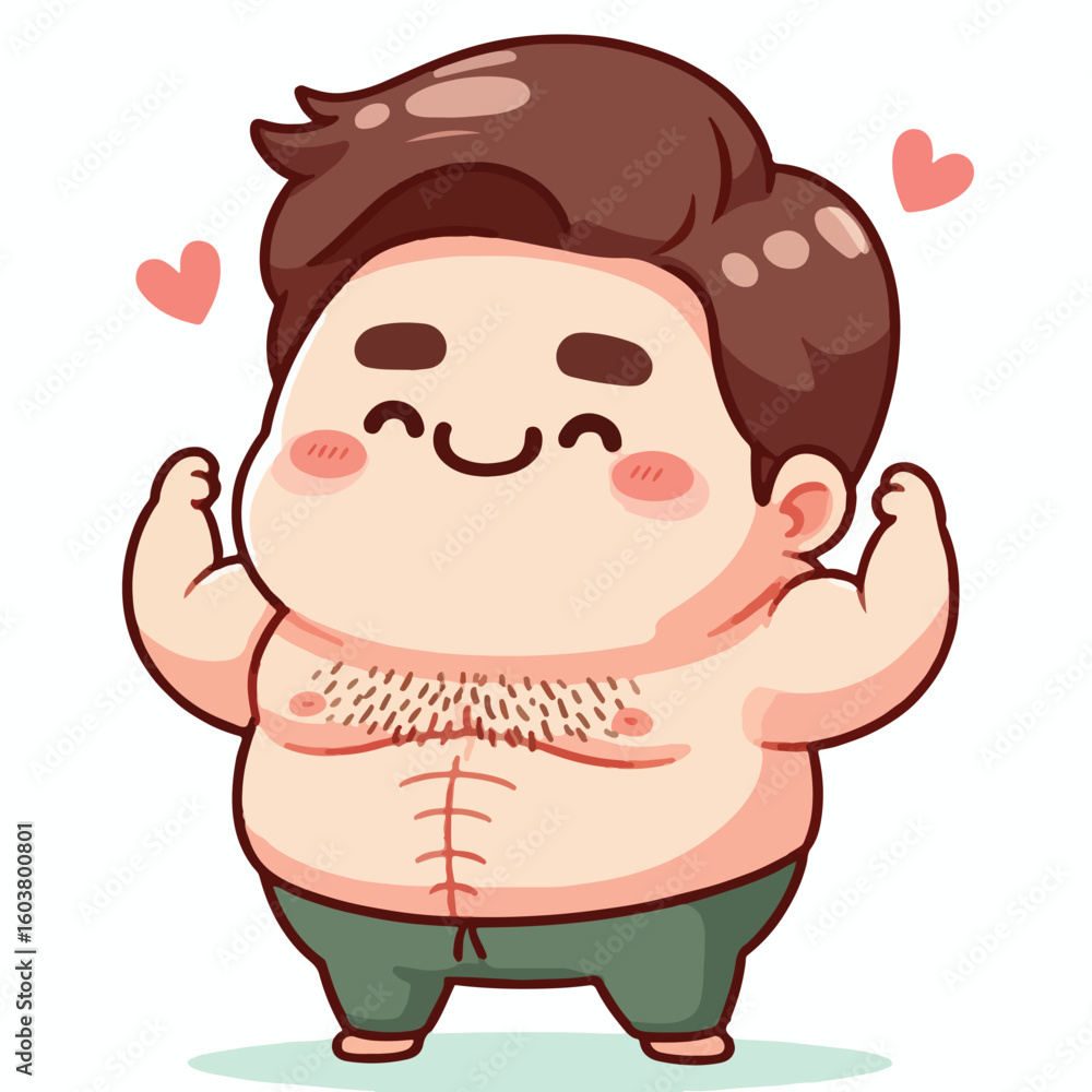 Fototapeta premium cute chubby adult male vector image 