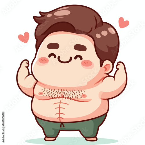 cute chubby adult male vector image 