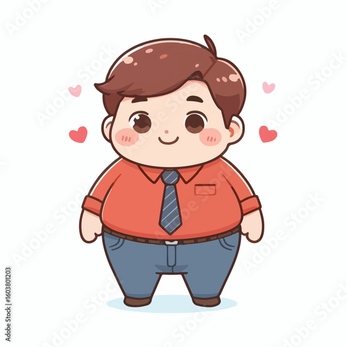 cute chubby adult male vector image 