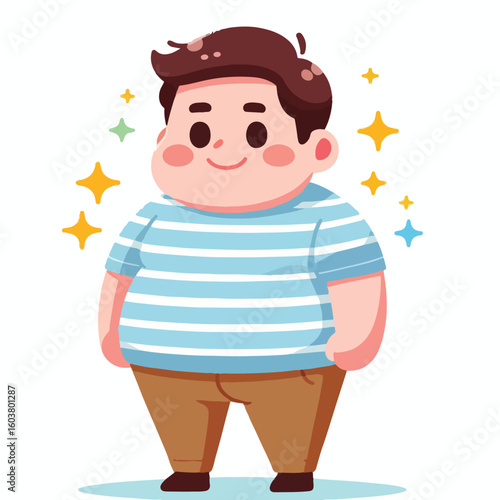 cute chubby adult male vector image 