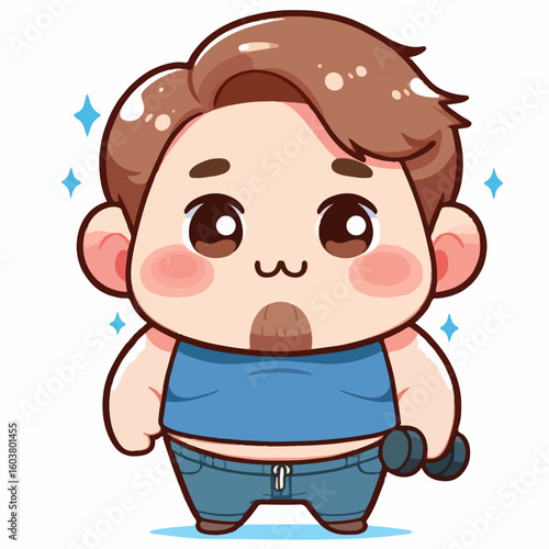 cute chubby adult male vector image 
