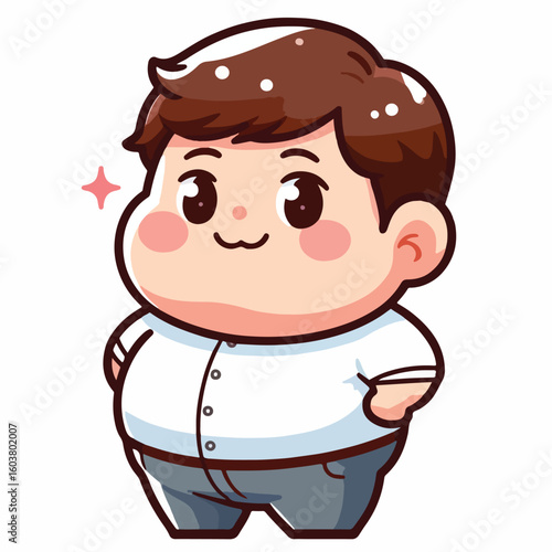 cute chubby adult male vector image 