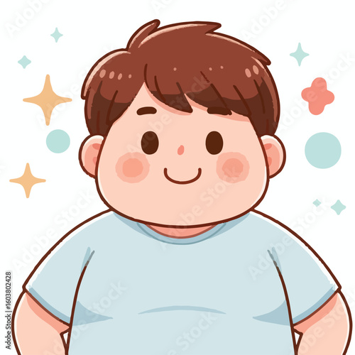 cute chubby adult male vector image 