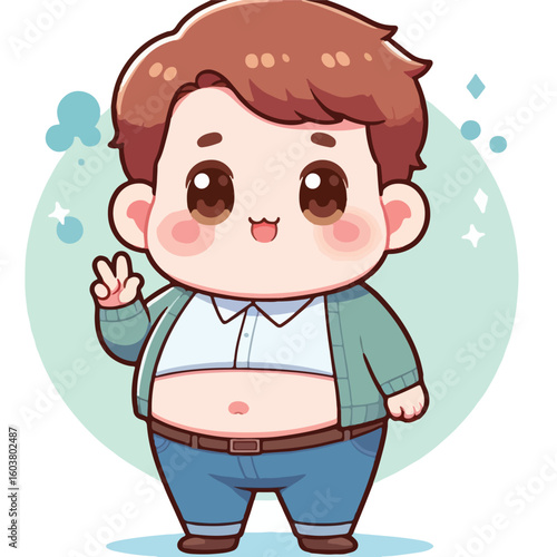 cute chubby adult male vector image 