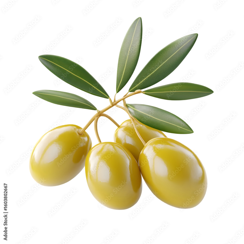 Olive Fruit 3D icon isolated on a transparent background Olive Fruit 3D icon isolated on a transparent background