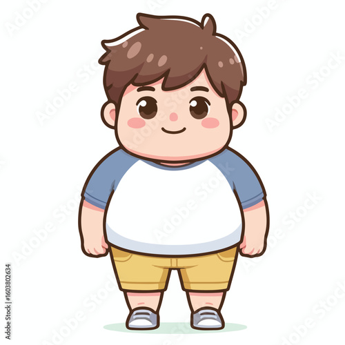 cute chubby adult male vector image 