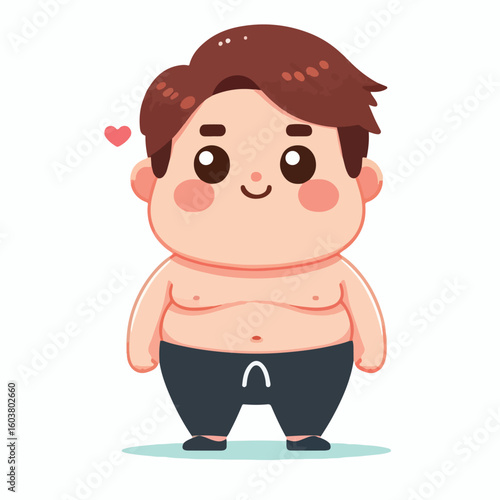 cute chubby adult male vector image 