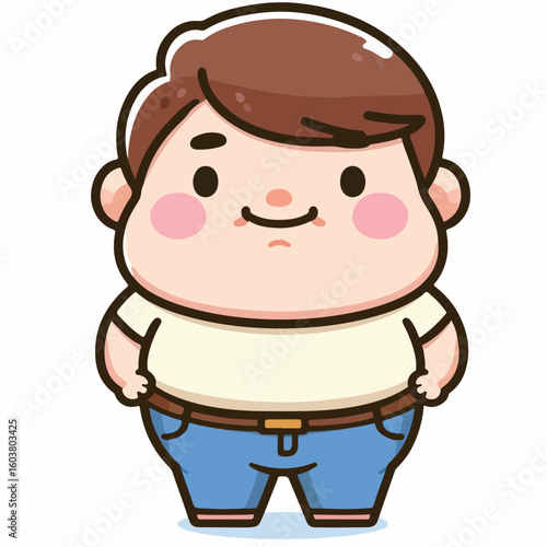 cute chubby adult male vector image 