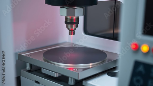 Wallpaper Mural Side View of Precision Scanner Equipment with Red Laser on Wafer Torontodigital.ca