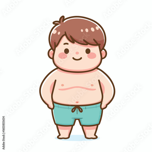 cute chubby adult male vector image 