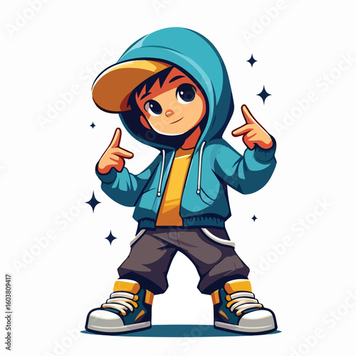 vector image of hip-hop boy 