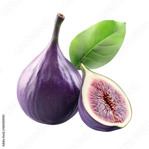 Fig Fruit 3D icon isolated on a transparent background