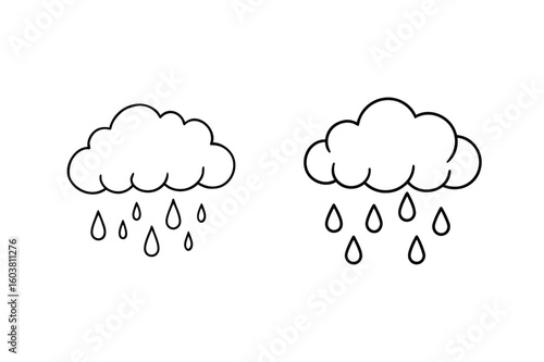 Cloudy rain drops illustration weather precipitation