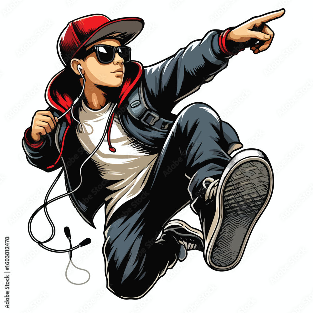 custom made wallpaper toronto digitalvector image of hip-hop boy 