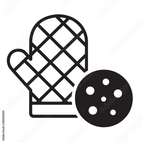 Oven mitt and cookie baking kitchen