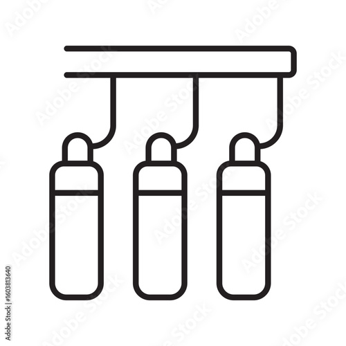 Single outline icon of automatic fire suppression system for safety and flame control in buildings. Linier style. Editable stroke. Vector illustration.