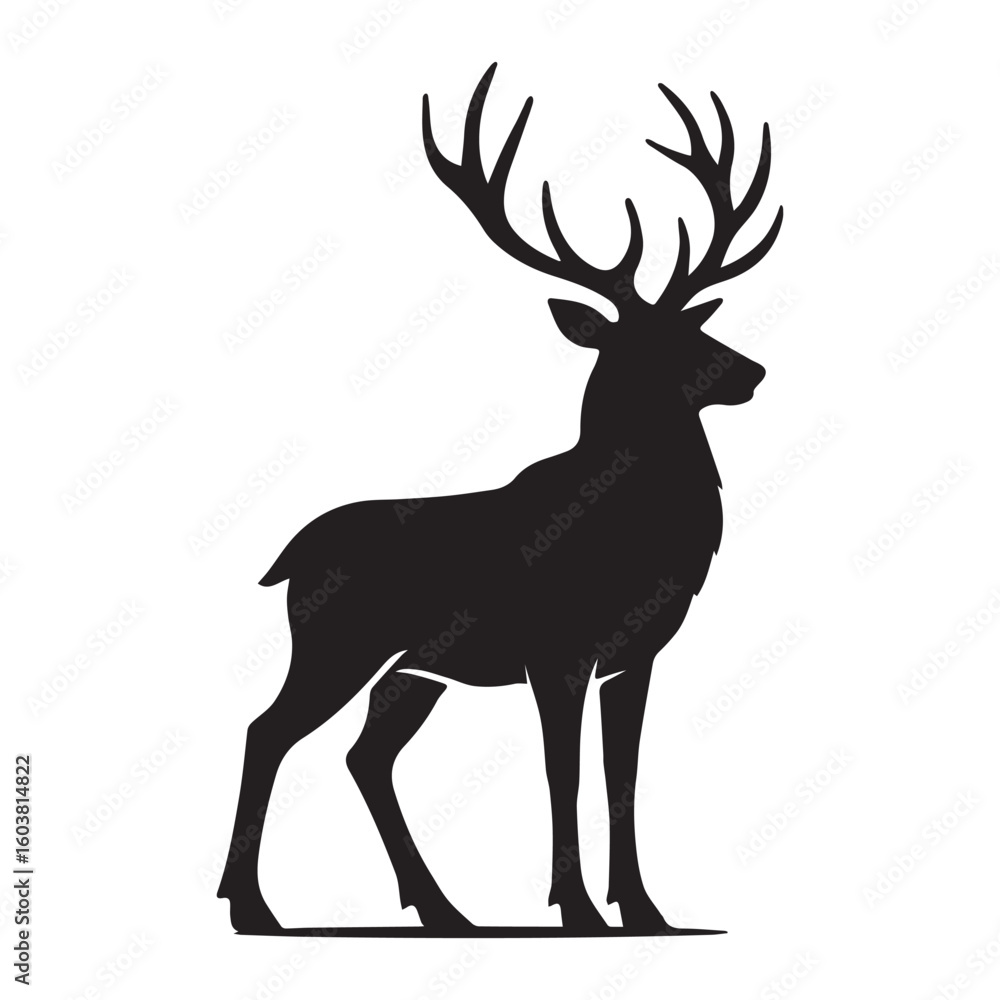Obraz premium Deer Silhouette Vector Illustration Design