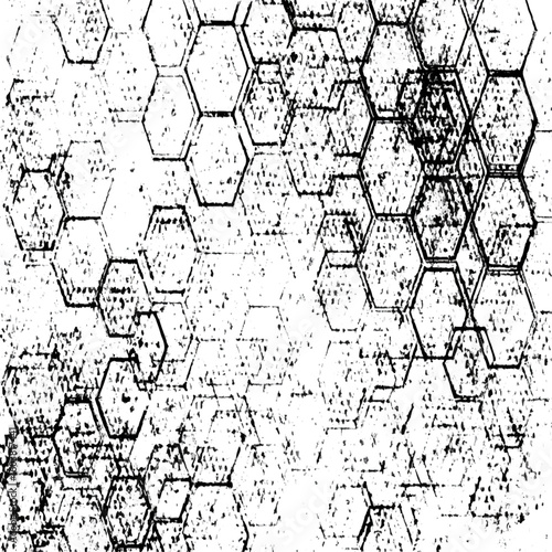 Halftone effect classic design. Rough, irregular texture composed of monochrome geometric elements. 