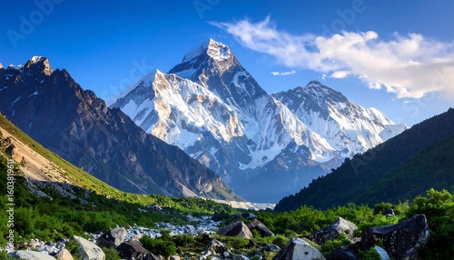 Majestic K2 Mountain: Breathtaking view of the world's second highest peak