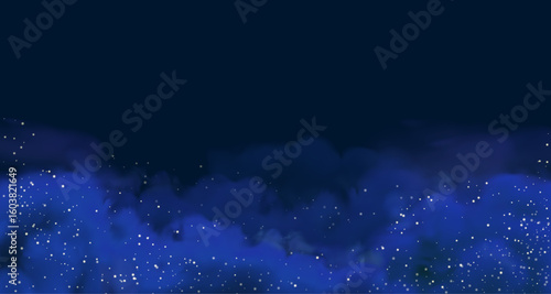 Night blue sky with golden stars