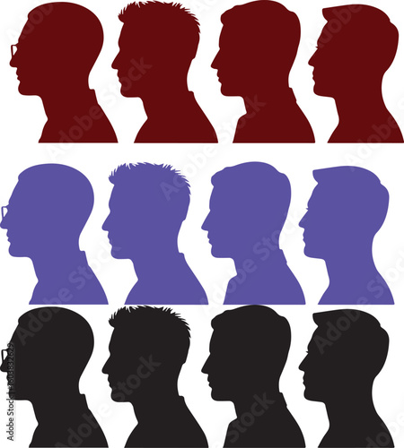 set of men heads men faces