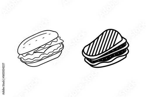 Delicious sandwiches with fresh ingredients food meal