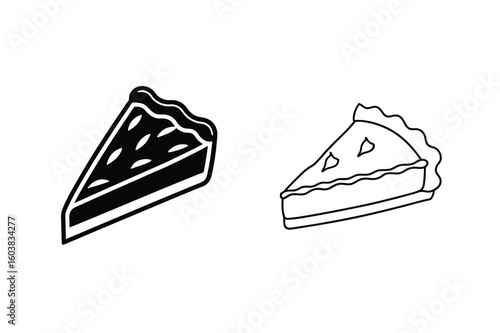 Black and white pie slices dessert food