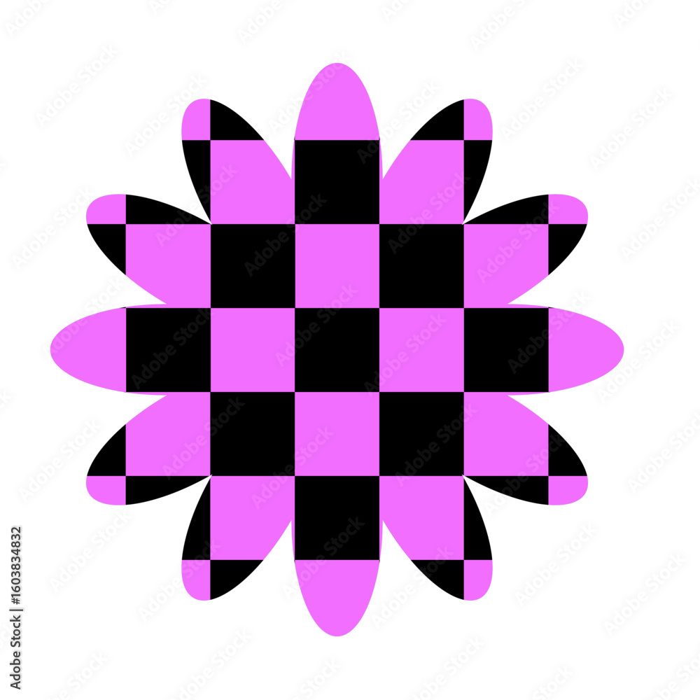 Fototapeta premium Flower Chess board motif