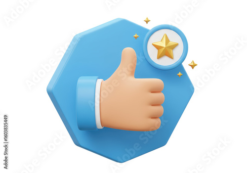 Isolated Thumbs Up Hand Gesture of Approval