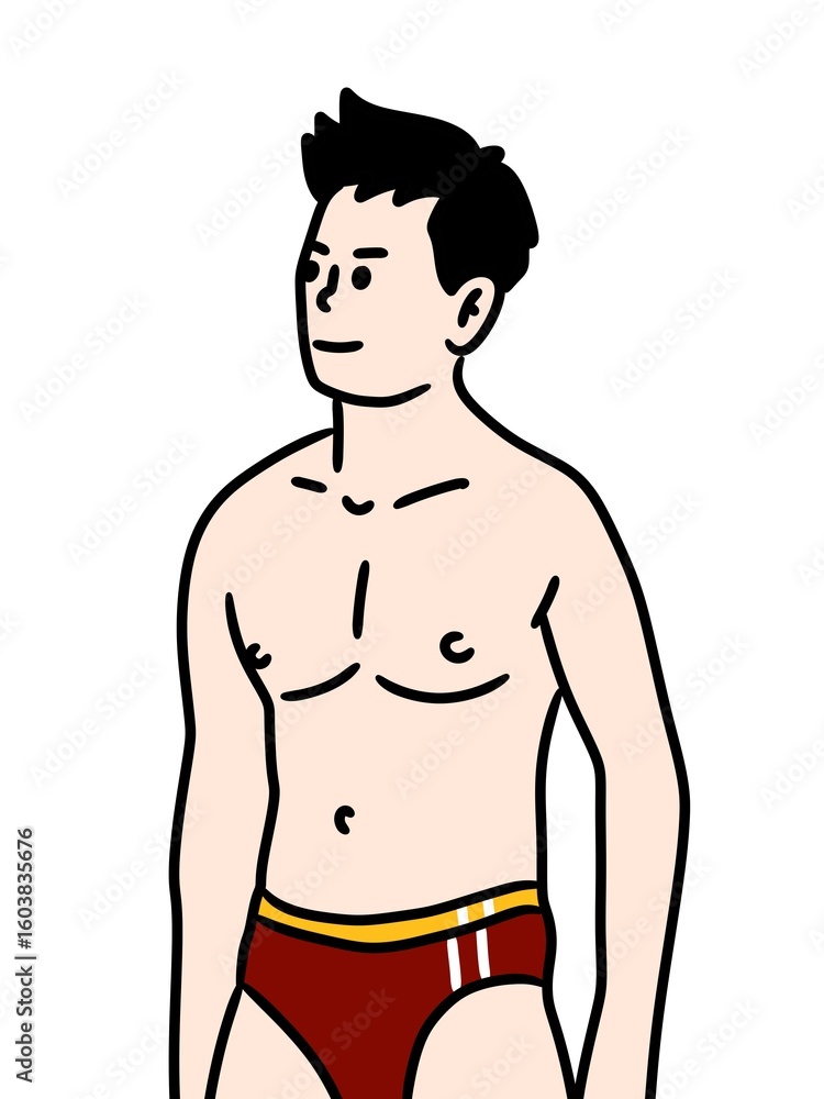Fototapeta premium cartoon man in underwear