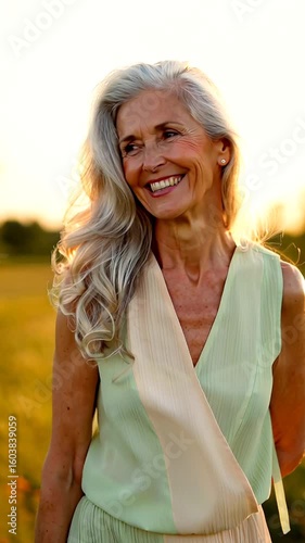 happy senior old woman 