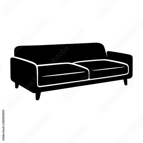 Minimalist Sofa Silhouette Vector - Simple and Modern Furniture Design