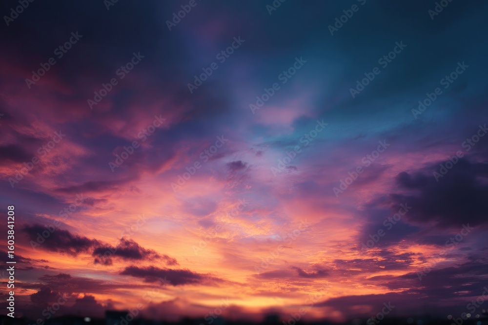 Blurry sunset sky, vibrant colors Blurry sunset sky, vibrant colors