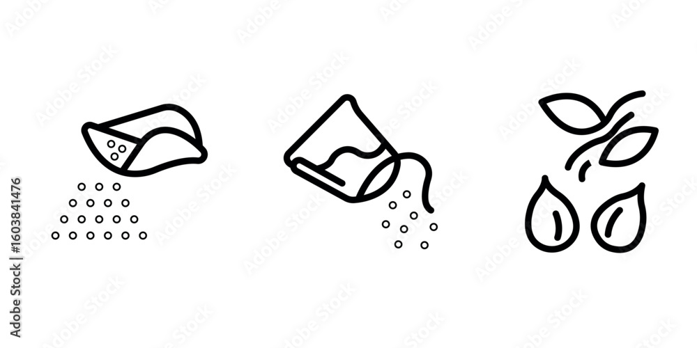 Obraz premium seed-scatterer outline or line icon design bundle.