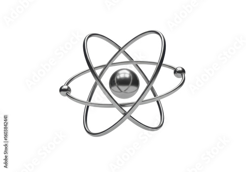 Isolated Silver Atom Model Representing Science and Technology