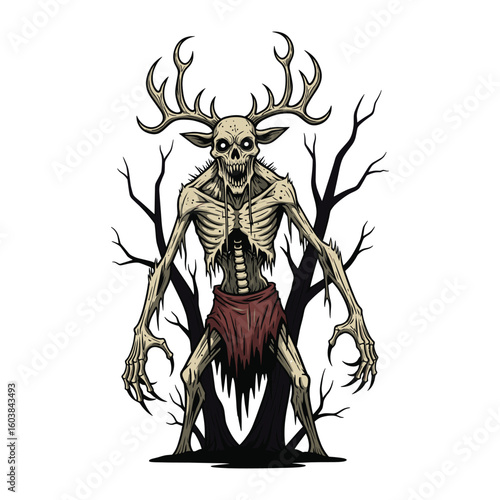 Wallpaper Mural Wendigo With Antlers and Hollow Eyes Torontodigital.ca