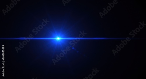 Celestial Gleam: A bright, intense blue light emits from the center of the image, set against a stark, dark backdrop, creating a sense of mystery and wonder.