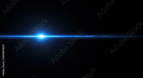 Abstract Blue Beam of Light: A radiant streak of intense blue light pierces through the darkness, creating a sense of awe and wonder. Captures the essence of energy.
