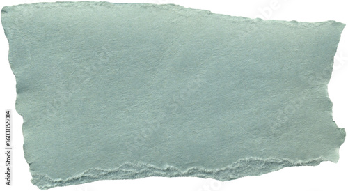 Vintage torn blue paper scrap. Piece of old light blue cardboard with ripped edges. Aged carton wisp with copy space for collage, mockup, scrapbooking, DIY project
