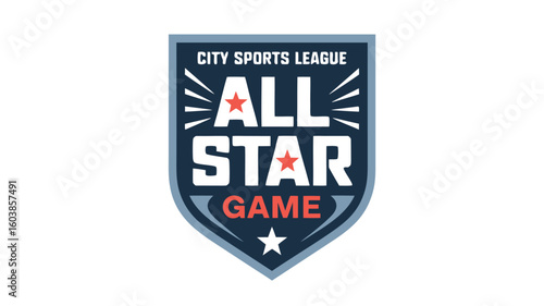 City Sports League All Star Game logo in a shield design with text and stars