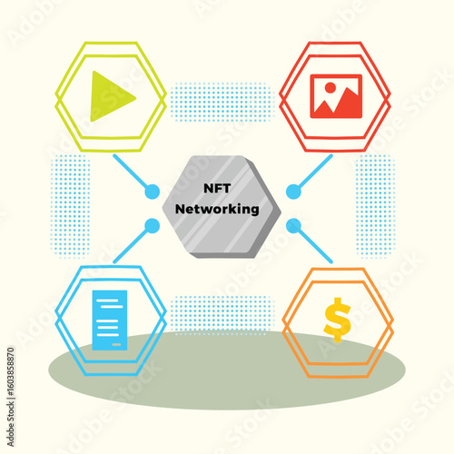 a NFT networking design vector