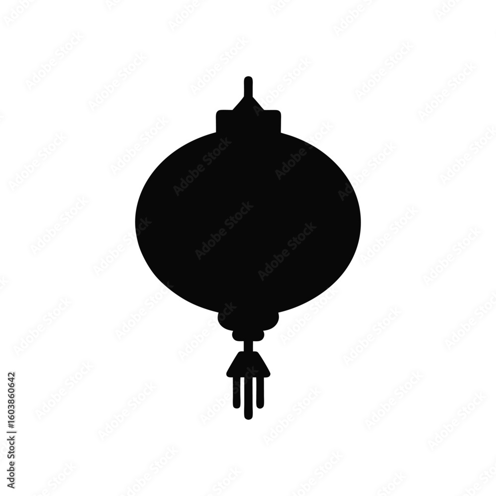 Fototapeta premium A Chinese lantern silhouette art illustration