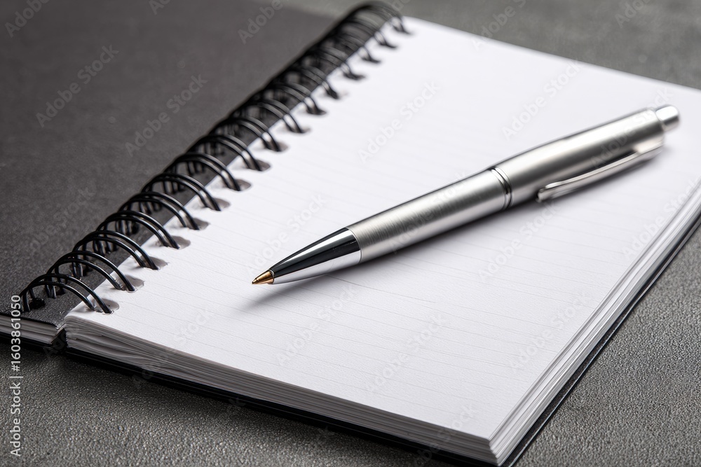 Blank notebook and pen Blank notebook and pen